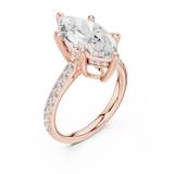 Gold Ring DDLR-250, Marquise center stone, Rose Gold, view 2