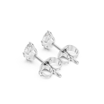 14K Solid Gold Lab Diamond Stud Earrings, White Gold, view 2
