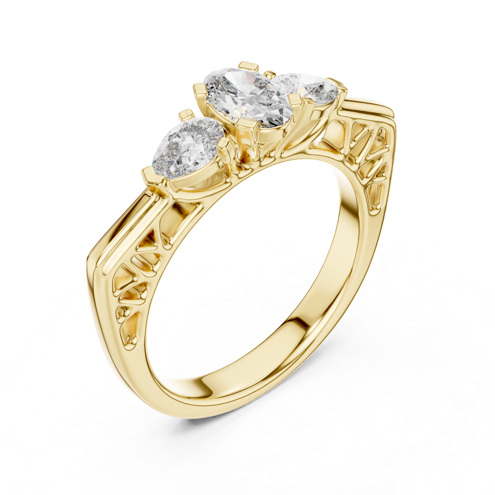 Gold Ring LR-0031, Yellow Gold, view 2