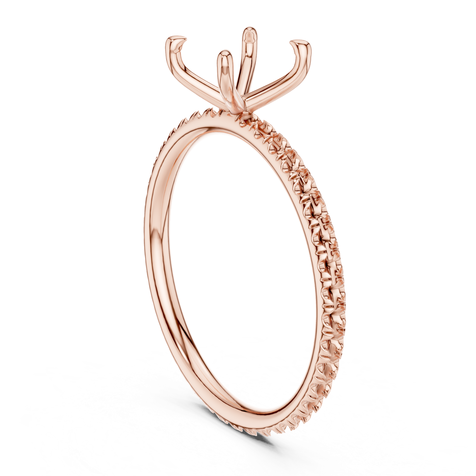 Gold Jewelry L36-15, Princess center stone, Rose Gold, view 1