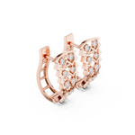 14K Solid Gold Lab Diamond Cluster Earrings, Rose Gold, view 1