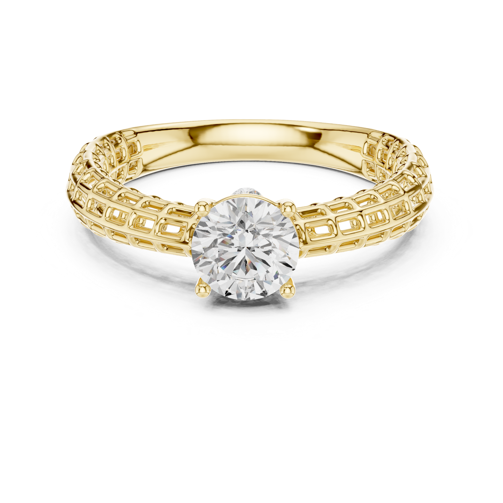Gold Ring DDLR-810, Yellow Gold, view 4