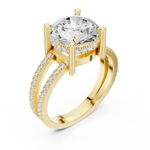 Gold Jewelry L36-13, Round center stone, Yellow Gold, view 2