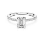 Gold Jewelry L36-15, Emerald center stone, White Gold, view 4