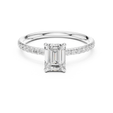 Gold Jewelry L36-15, Emerald center stone, White Gold, view 4