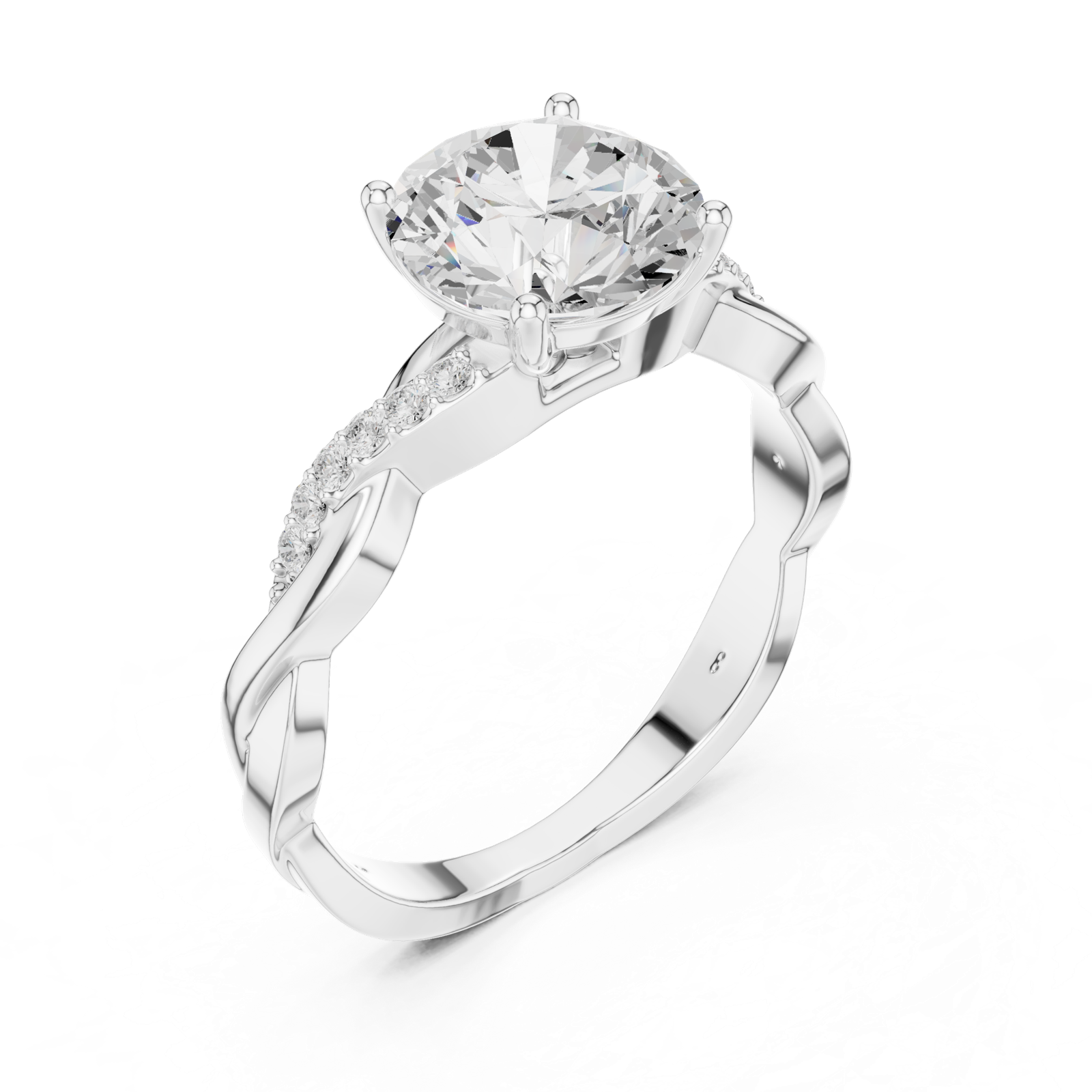 Gold Ring DDLR-816, White Gold, view 2