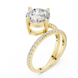 Gold Jewelry L35-39, Round center stone, Yellow Gold, view 2