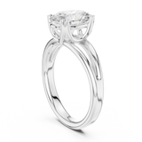 Gold Jewelry L36-7, Oval center stone, White Gold, view 1