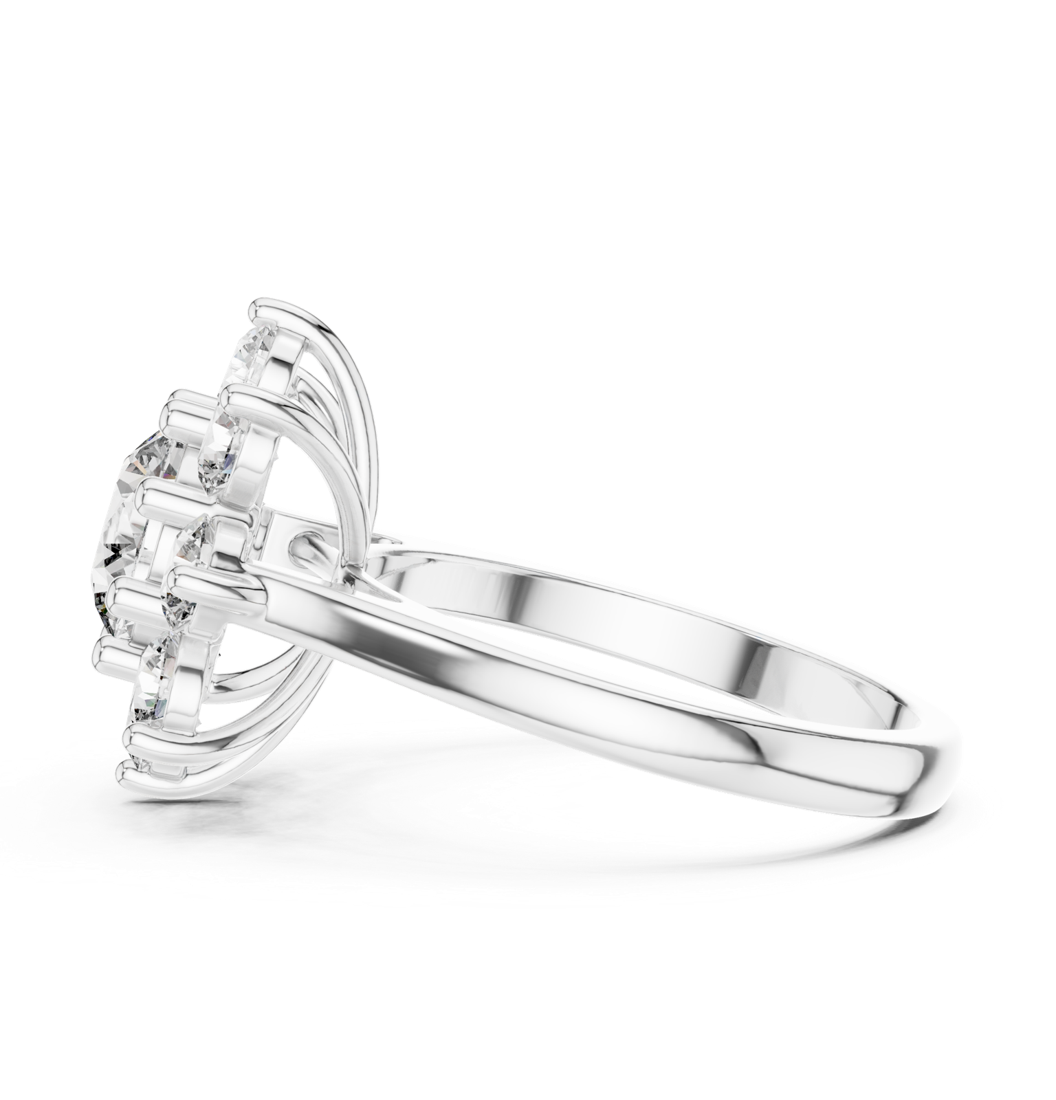 Gold Ring AGDLR-273, White Gold, view 3