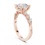 Gold Ring DDLR-168, Round center stone, Rose Gold, view 1