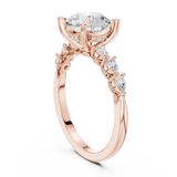 Gold Ring DDLR-168, Round center stone, Rose Gold, view 1