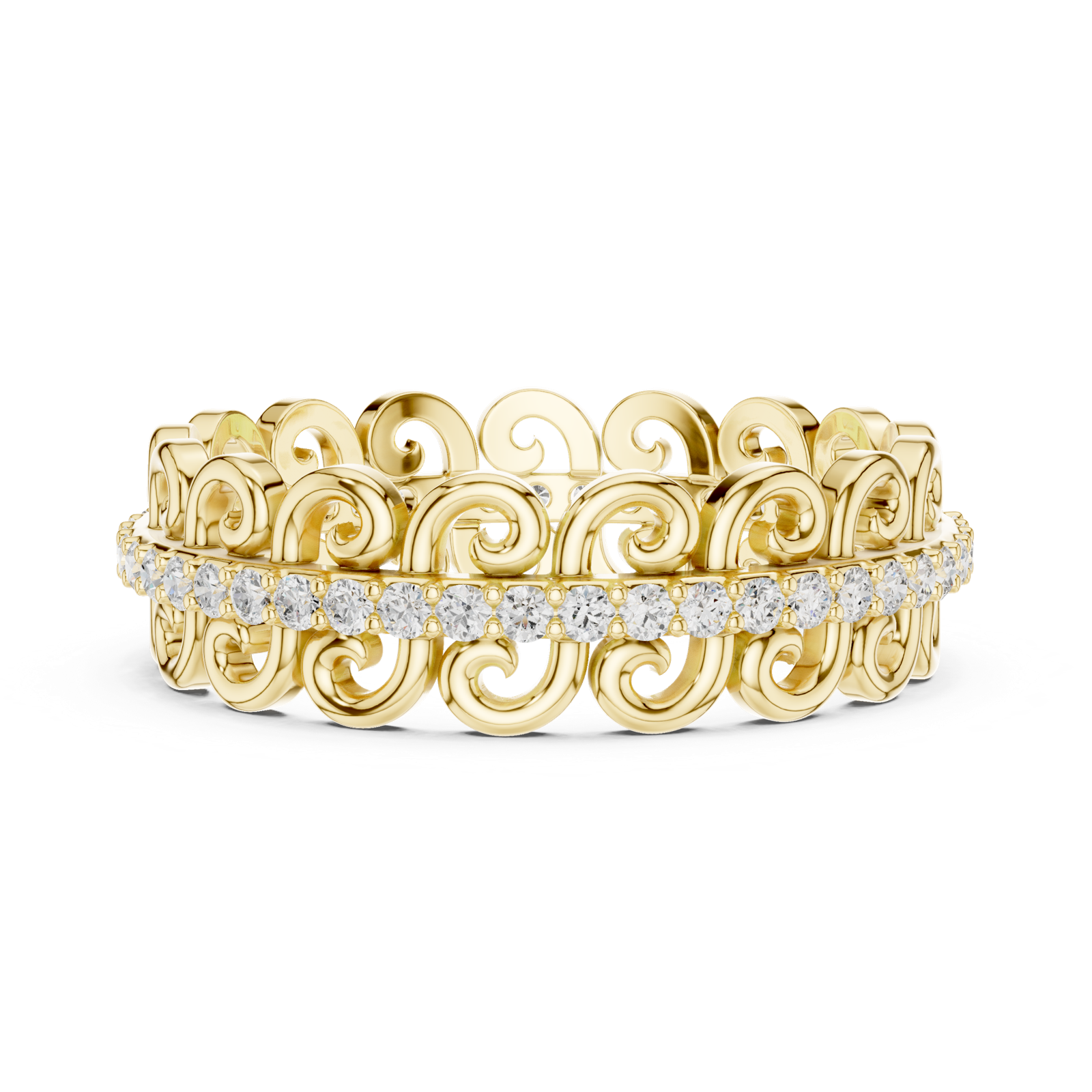 Gold Ring R34, Yellow Gold, view 3
