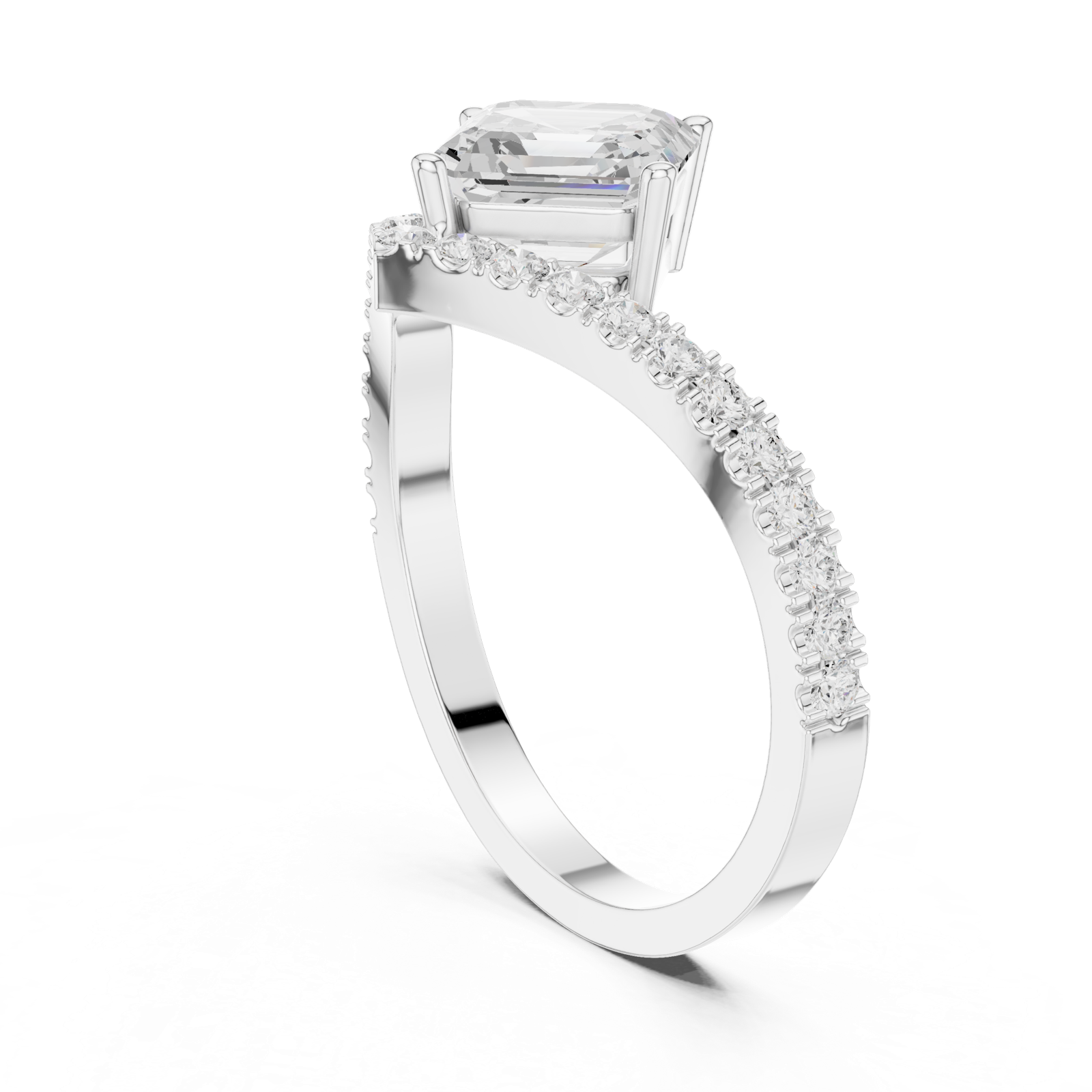 Gold Ring DDLR-1114, White Gold, view 1