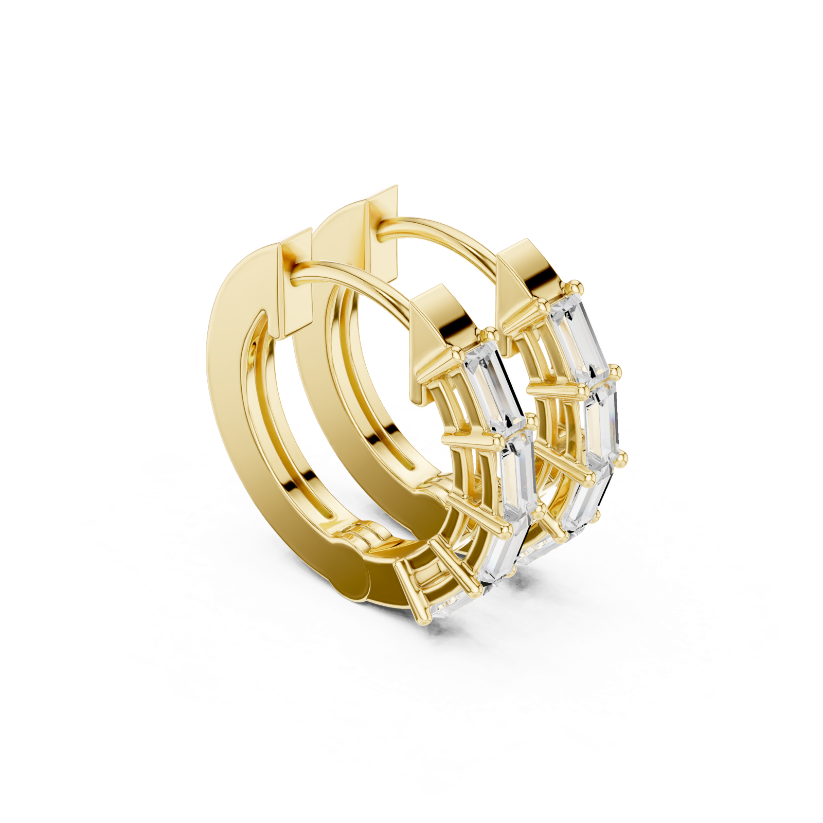 Gold Earrings AOMER-104229, Yellow Gold, view 1