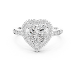 Gold Ring DDLR-349, Heart center stone, White Gold, view 4
