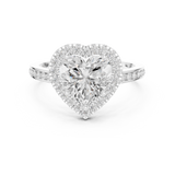 Gold Ring DDLR-349, Heart center stone, White Gold, view 4