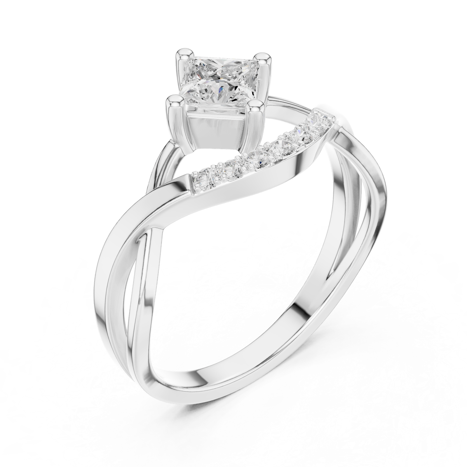 Gold Ring DDLR-487, White Gold, view 2
