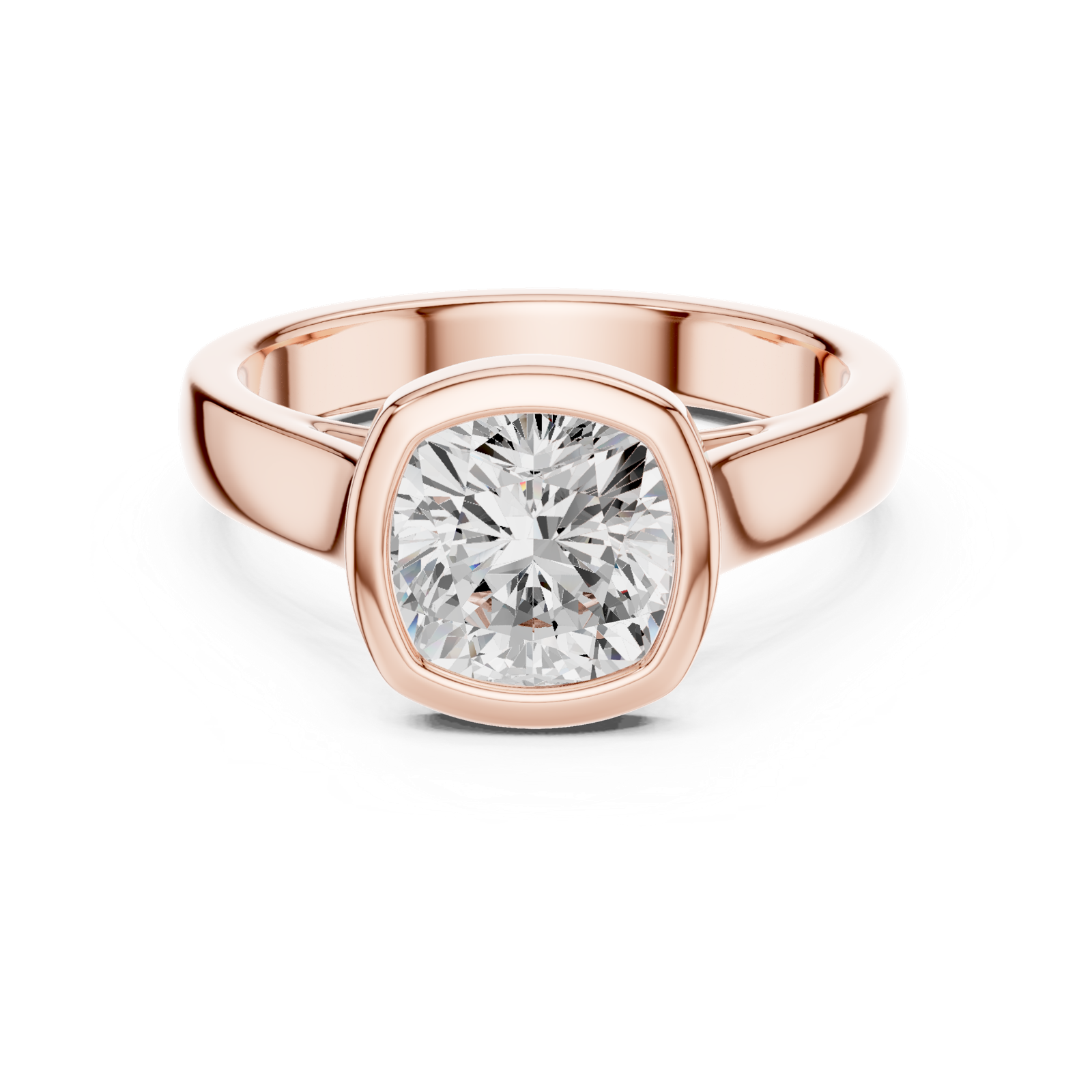 Gold Jewelry L36-3, Cushion center stone, Rose Gold, view 4