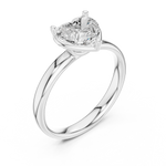 Gold Jewelry L36-10, Heart center stone, White Gold, view 2