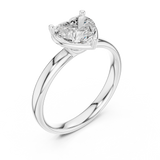 Gold Jewelry L36-10, Heart center stone, White Gold, view 2
