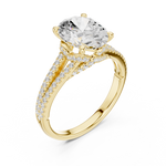 Gold Ring DDLR-252, Oval center stone, Yellow Gold, view 2