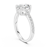 Gold Ring DDLR-039, Oval center stone, White Gold, view 1