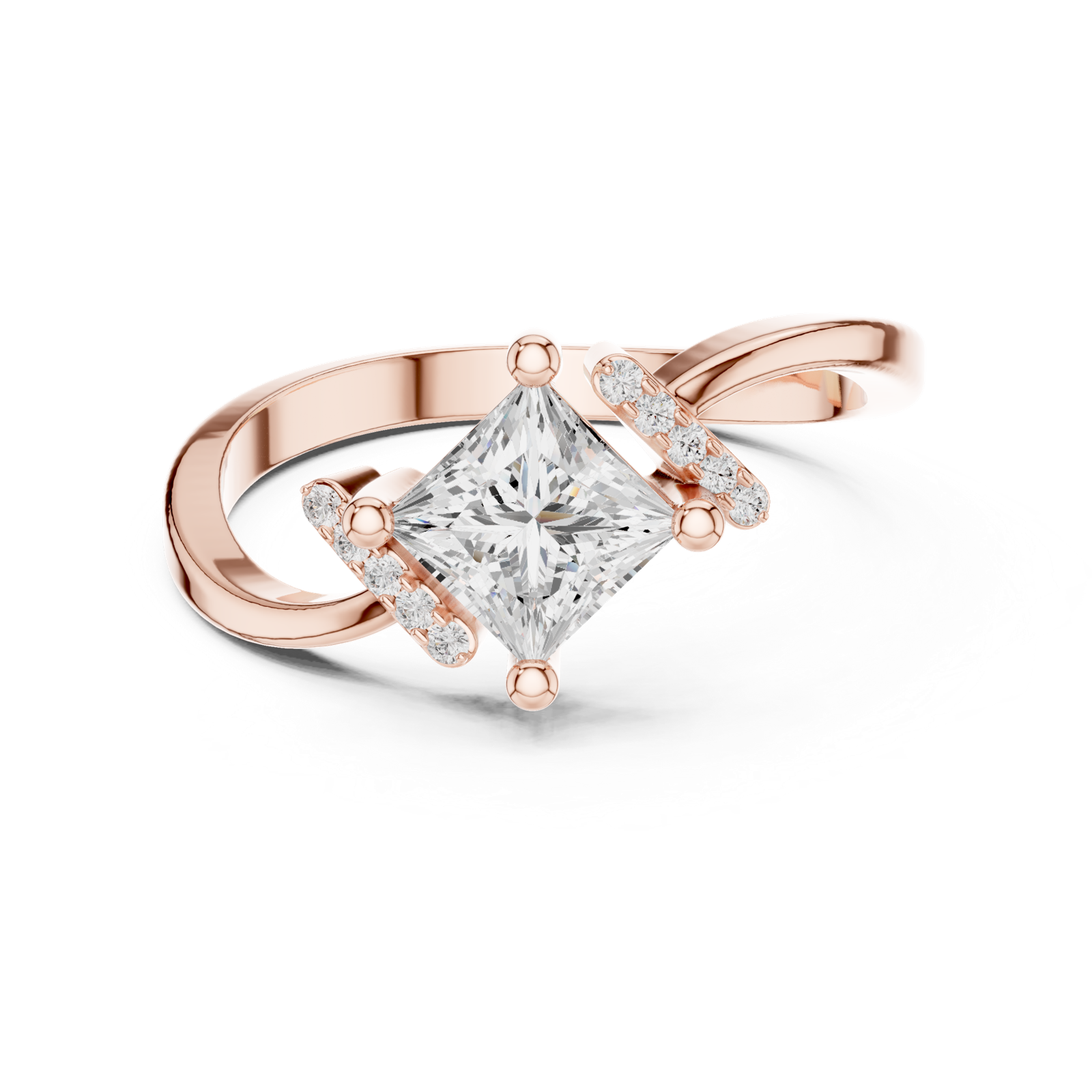 Gold Ring DDLR-507, Rose Gold, view 4
