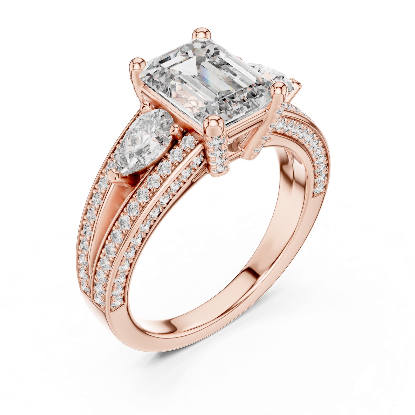 Gold Ring DDLR-046, Rose Gold, view 2