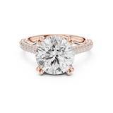 Gold Ring DDLR-260, Round center stone, Rose Gold, view 4