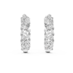 14K Solid Gold Lab Diamond Huggie Earrings, White Gold