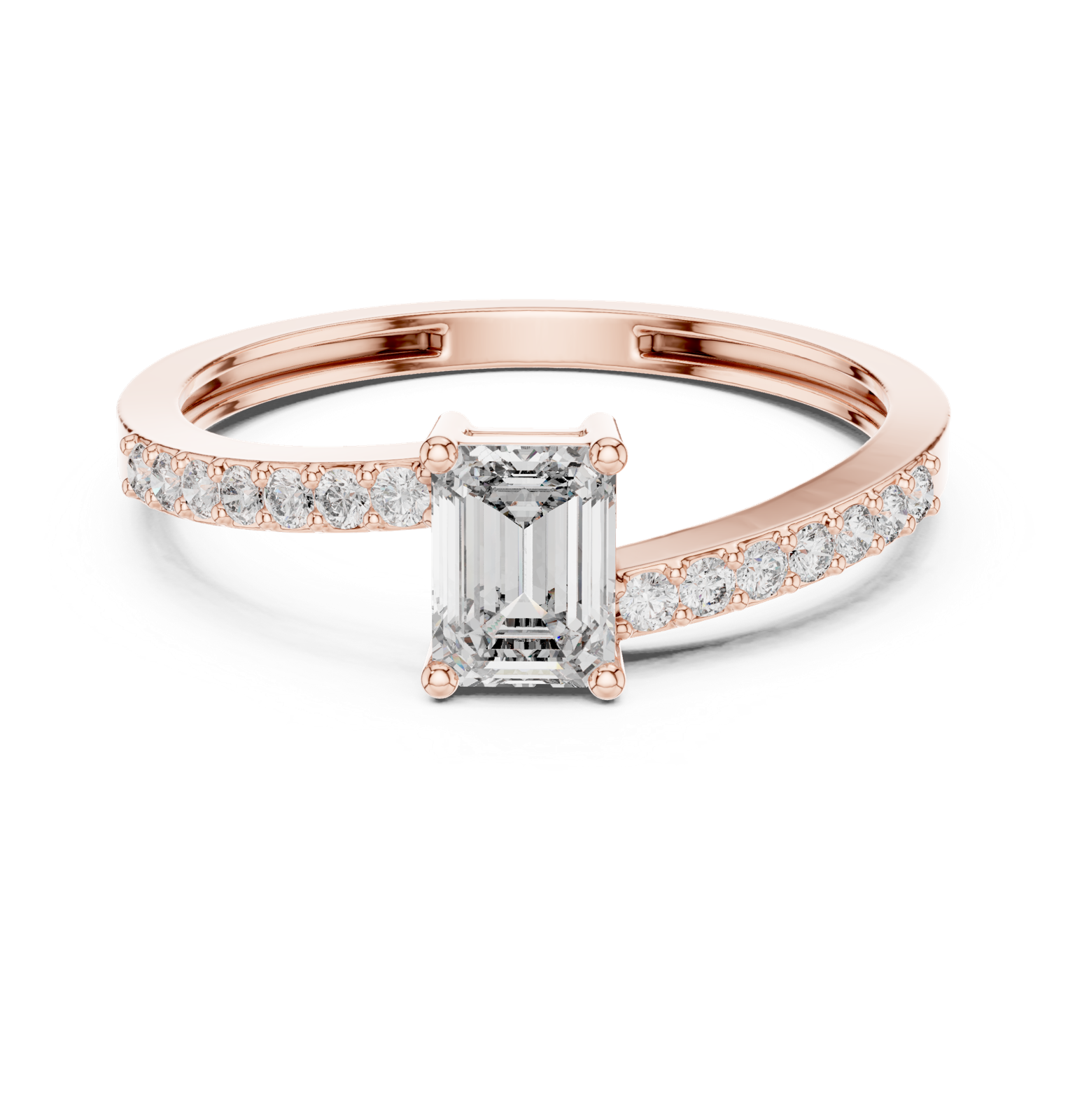 Gold Ring ALR-137, Rose Gold, view 4