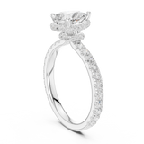 Gold Ring DDLR-165, Pear center stone, White Gold, view 1