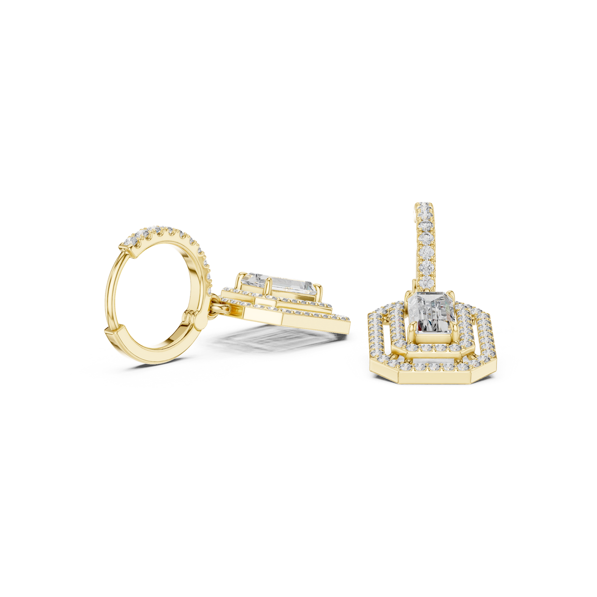Gold Earrings 3-10014E_186, Yellow Gold, view 1