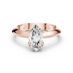 Gold Jewelry L36-8, Marquise center stone, Rose Gold