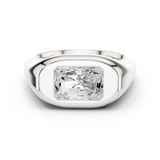 Gold Jewelry L36-4, Radiant center stone, White Gold