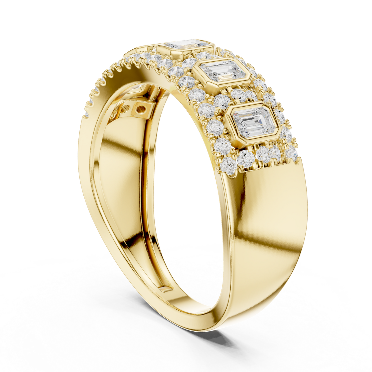 14K Solid Gold Lab Diamond Eternity Ring, Yellow Gold, view 1