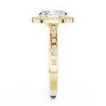 Gold Ring DDLR-349, Oval center stone, Yellow Gold, view 3