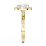 Gold Ring DDLR-349, Oval center stone, Yellow Gold, view 3