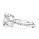 Gold Ring DDLR-250, Radiant center stone, White Gold, view 3