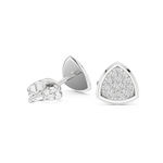 14K Solid Gold Lab Diamond Cluster Earrings, White Gold, view 1