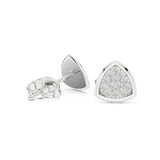 14K Solid Gold Lab Diamond Cluster Earrings, White Gold, view 1
