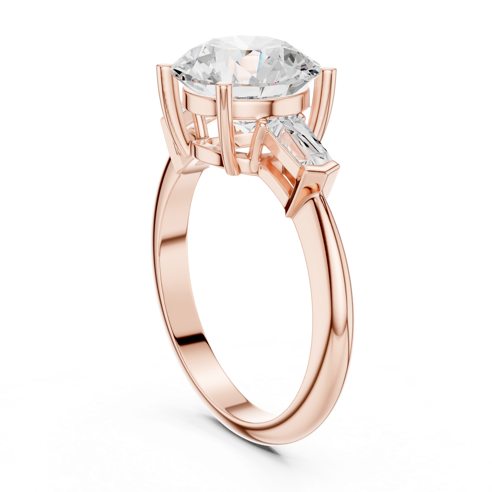 Gold Jewelry L35-67, Round center stone, Rose Gold, view 1