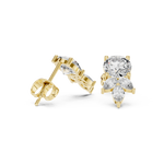 14K Solid Gold Lab Diamond Drop Earrings, Yellow Gold, view 1