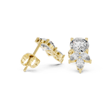 14K Solid Gold Lab Diamond Drop Earrings, Yellow Gold, view 1