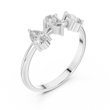 Gold Ring HLR-106, White Gold, view 2