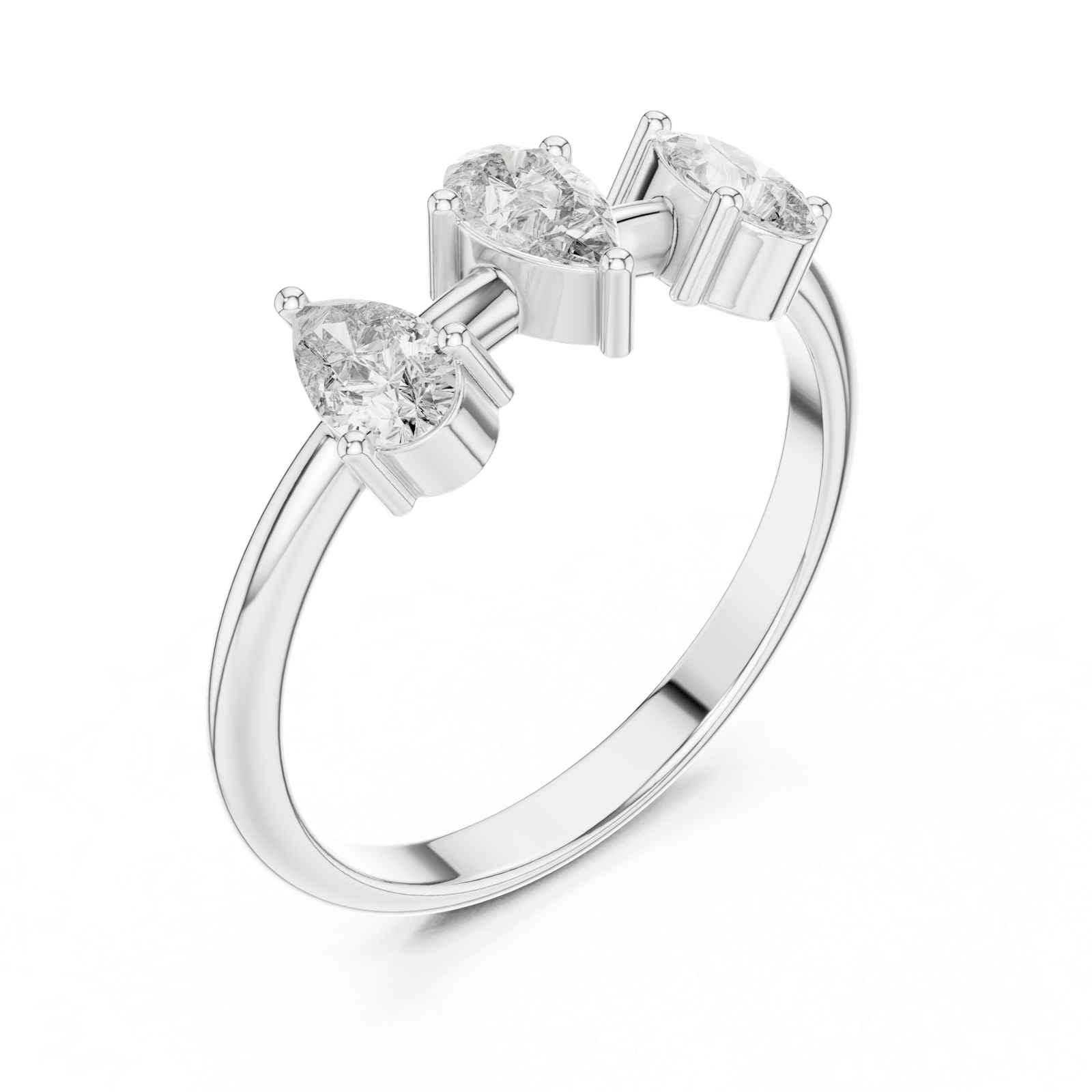 Gold Ring HLR-106, White Gold, view 2