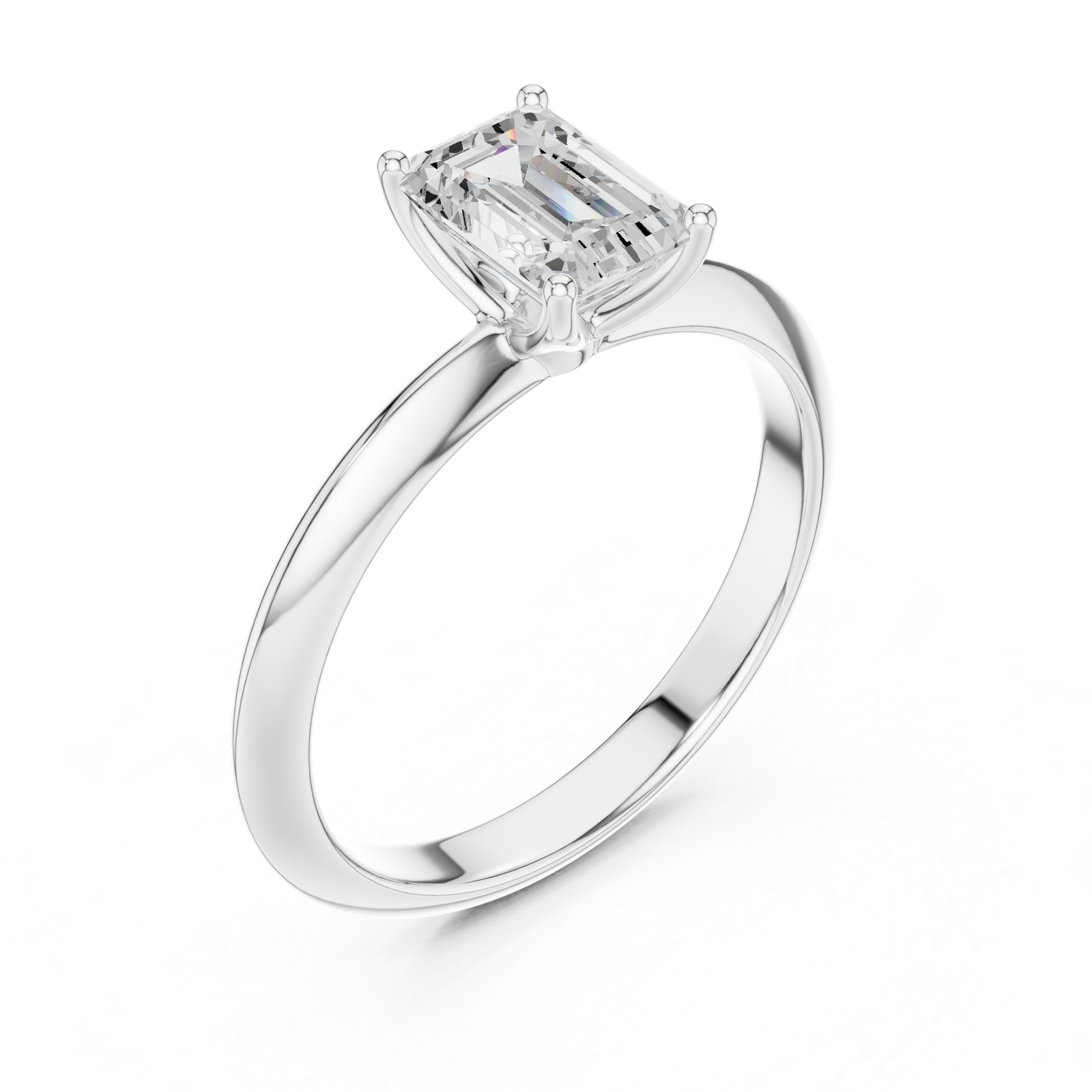 Gold Jewelry L36-6, Emerald center stone, White Gold, view 2