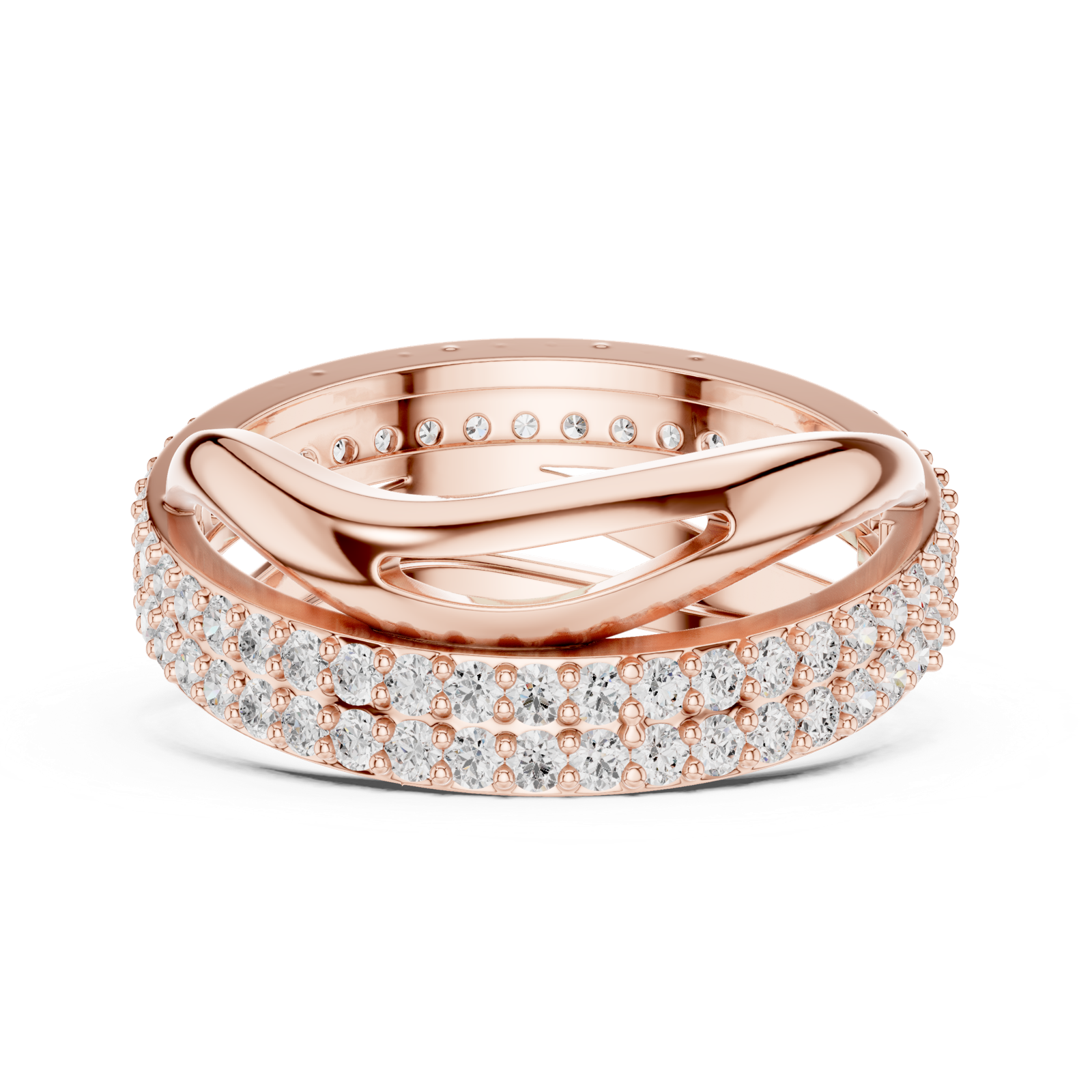 Gold Ring R23, Rose Gold, view 3