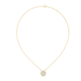14K Solid Gold Lab Diamond Halo Pendant Necklace, Yellow Gold, view 1
