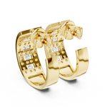 Gold Earrings L03-2, Yellow Gold, view 3